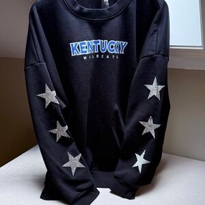 Game Day Couture Kentucky Wildcats Sweatshirt Embellished Sleeves XL